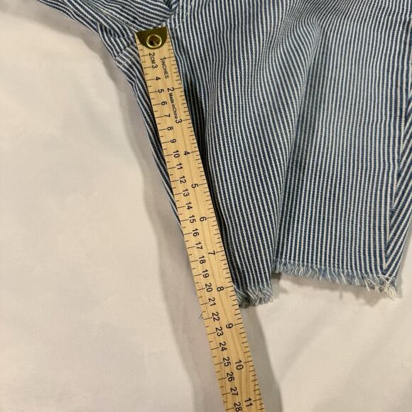 Seven 7 Sunset Bermuda stripe shorts Woman's 10 stretch denim shorts - Picture 5 of 9